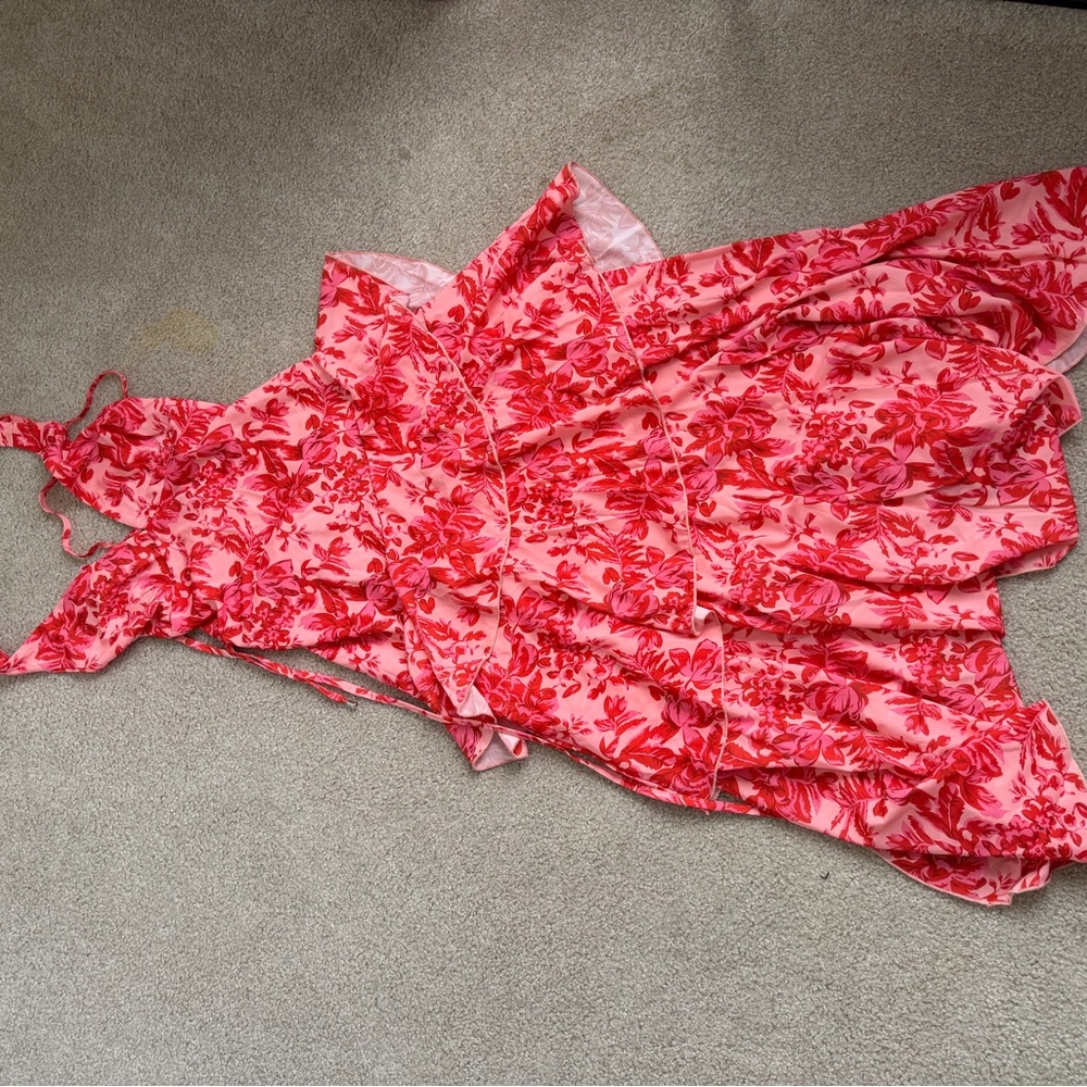 Floral Red and Pink Dress
